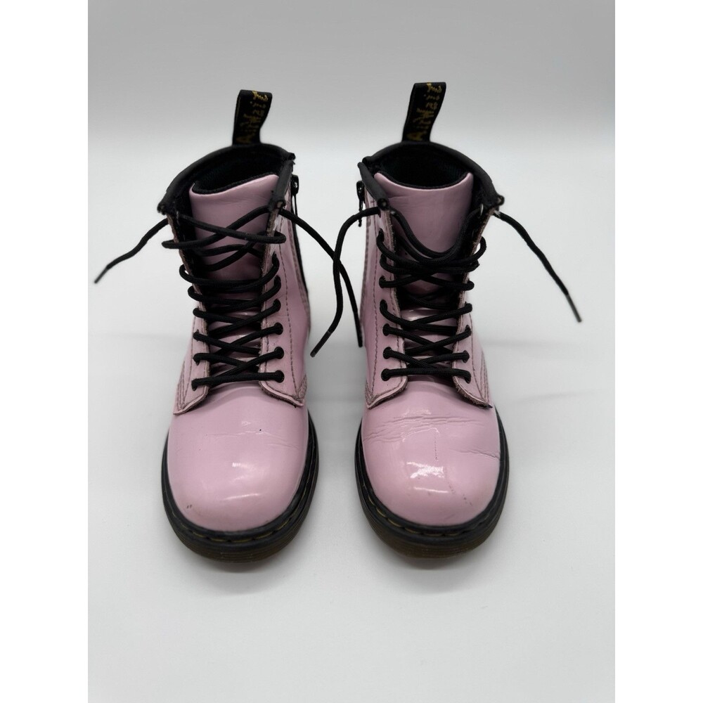 Doc Martens Pink Air Wair Sole Bouncing Patent Leather Ankle Boots Girls Size 10